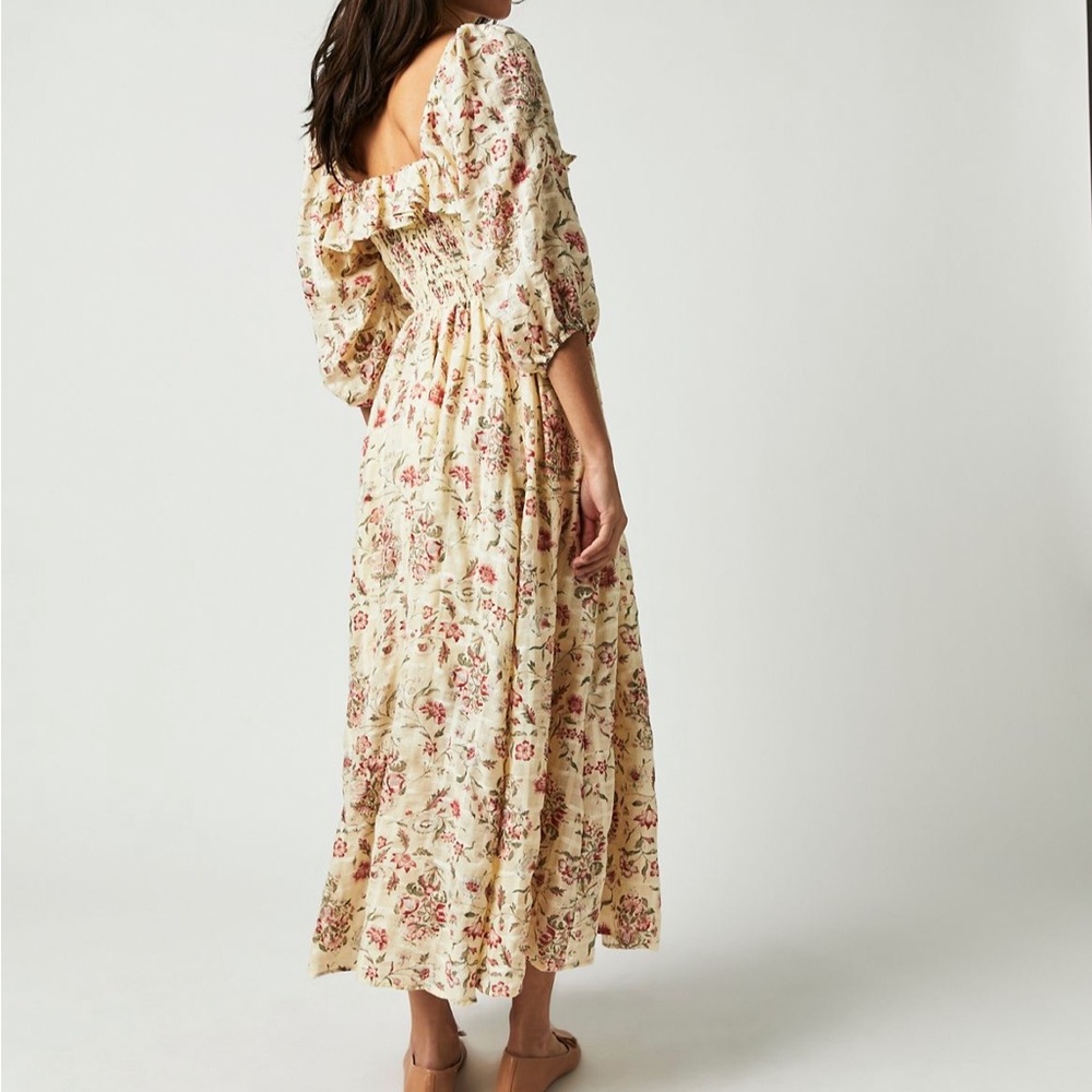 FREE PEOPLE Floral Puff Sleeve Dress